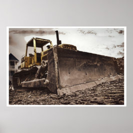 Póster Bulldozer de construcción