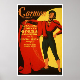 Póster Bullfighter Carmen 1939 WPA