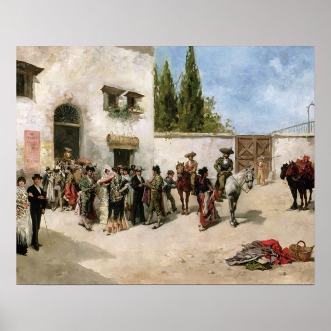 Póster Bullfighters preparing for the Fight (oil on panel (Frente)