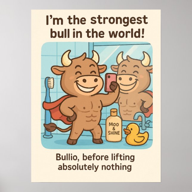 Póster Bullio® Antes De Levantar - Gracioso Poster de gim (Frente)
