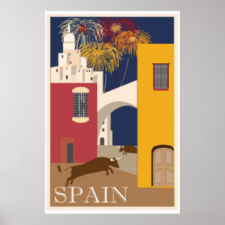 Póster Bulls Poster de Viajes Vintage Festival de Correr 