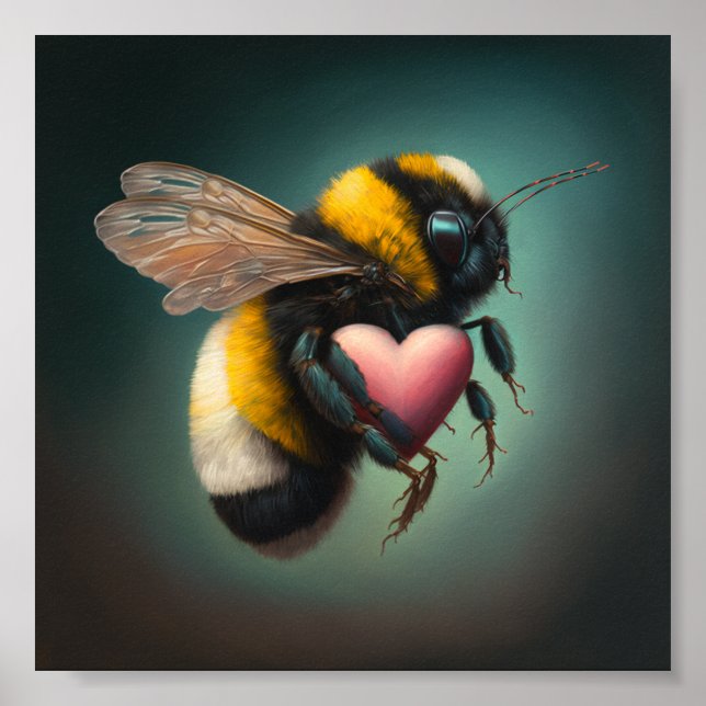 Póster Bumble Abeja Con Amor, Papel Poster De Valor (Matt (Frente)