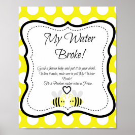 Póster ¡Bumble Bee Mi Brote De Agua! Juego Baby Shower