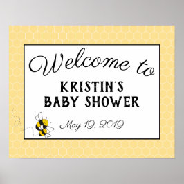 Póster Bumblebee baby shower welcome sign poster - large