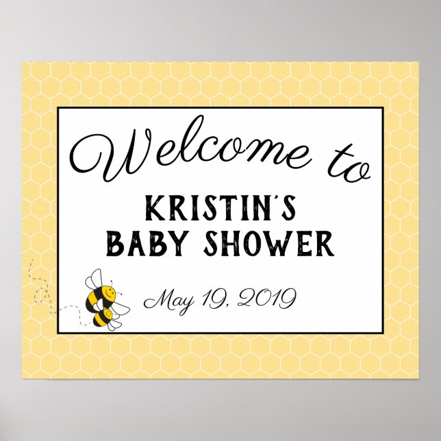Póster Bumblebee baby shower welcome sign poster - large (Frente)