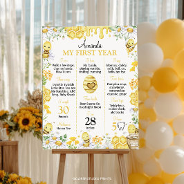 Póster Bumblebee First Bee Day Birthday Milestone Sign