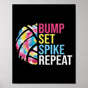 Póster Bump Set Spike Repetir Camisas De Voleibol Para Ch