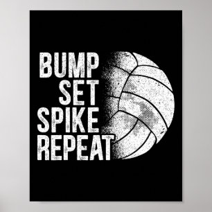Póster Bump Set Spike Repetir Jugador de Voleibol Entrena