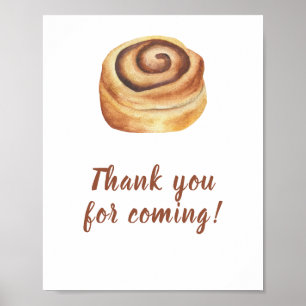 Póster Bun canela de la ducha de bebé Gracias