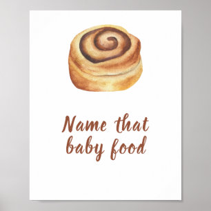 Póster Bun cinnamé ducha bebé Juego de alimentos para beb