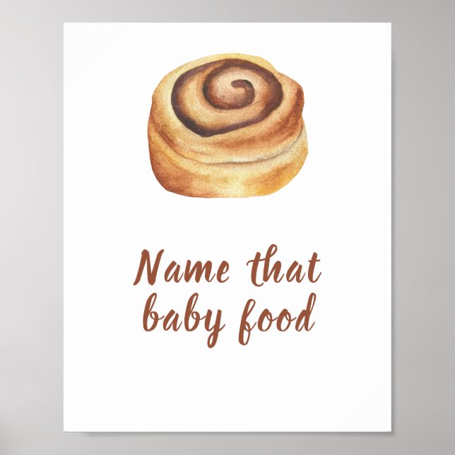 Póster Bun cinnamé ducha bebé Juego de alimentos para beb (Frente)