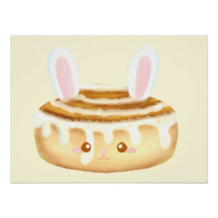 Póster Bun de Cinnamon de postre dulce conejo