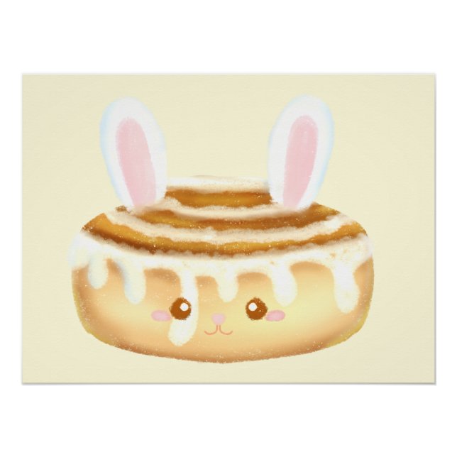 Póster Bun de Cinnamon de postre dulce conejo (Anverso)