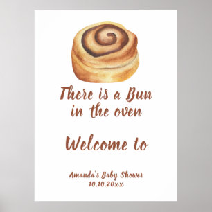 Póster Bun en el horno Baby Shower Bienvenida