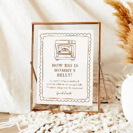 Póster Bun in the Oven Baby Shower Belly Sign