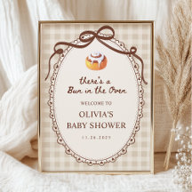 Bun in the Oven Gingham Bakery Baby Shower Welcome