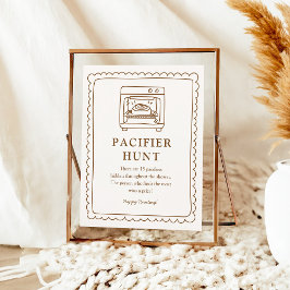 Póster Bun in the Oven Pacifier Hunt Game Sign