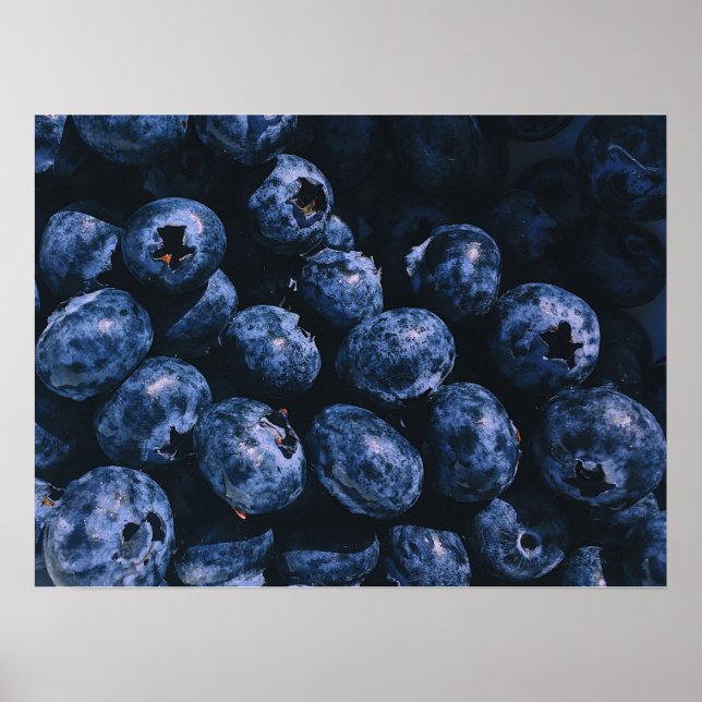 Póster Bunch Orgánico Ripe de Blueberries (Frente)