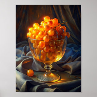 Póster "Bunch radiante: uvas Naranjas en transparencia".