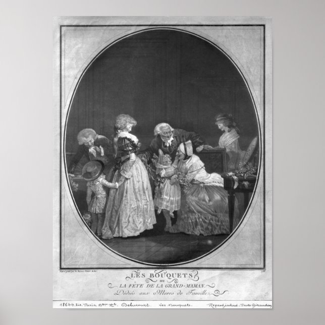 Póster Bunches of flowers or celebrating grandmother (Frente)