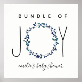 Póster Bundle Of Joy Blue Botanical Baby Shower