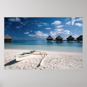 Póster Bungalows del motu Toopua de la playa