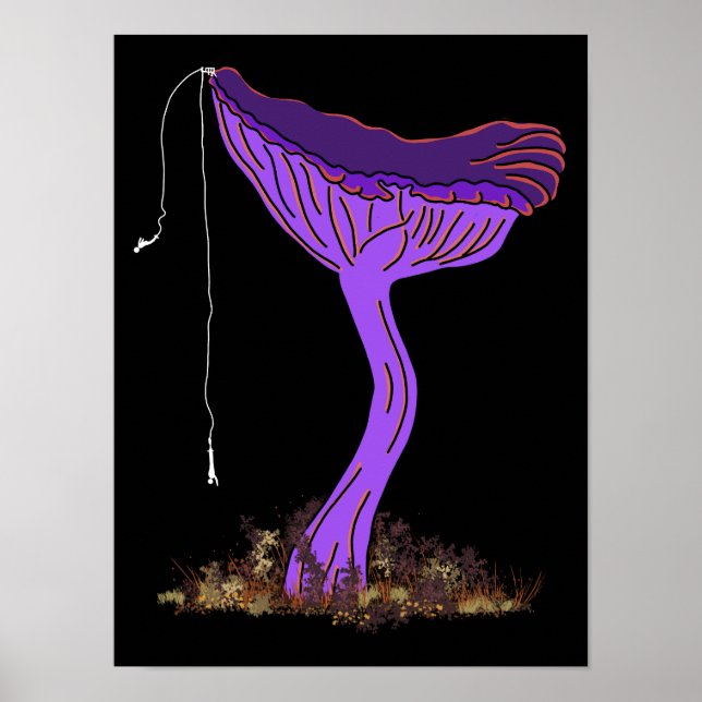 Póster Bungee Jumping Amethyst Deceiver Mushroom (Frente)
