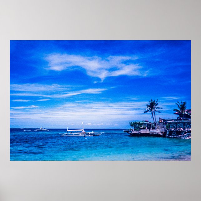 Póster Bunker Boats en la playa tropical. (Frente)