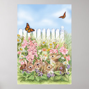 Póster Bunnies in the Garden