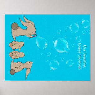 Póster Bunnies soplando bobinas