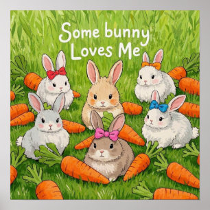 Póster Bunnies y zanjas de Pascua