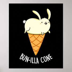 Póster Bunnilla Cone Funny Bunny Vanilla Dark BG
