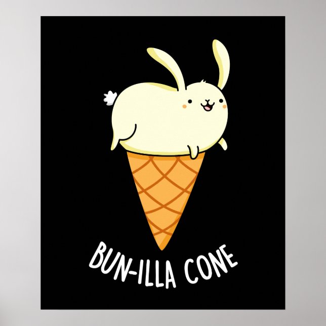 Póster Bunnilla Cone Funny Bunny Vanilla Dark BG (Frente)