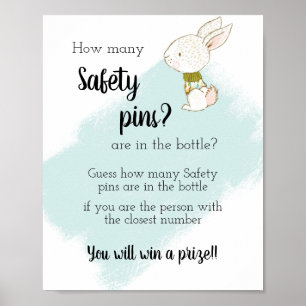 Póster Bunny Baby Shower Game
