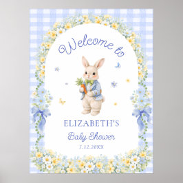 Póster Bunny Baby Shower Welcome