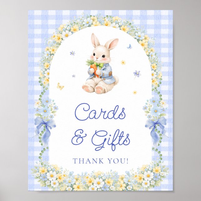 Póster Bunny Boy Baby Shower Cards and Gifts (Frente)