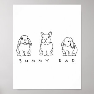 Póster Bunny Dad Cute Lop Rabbit Holland Lop Rabbit Dad L