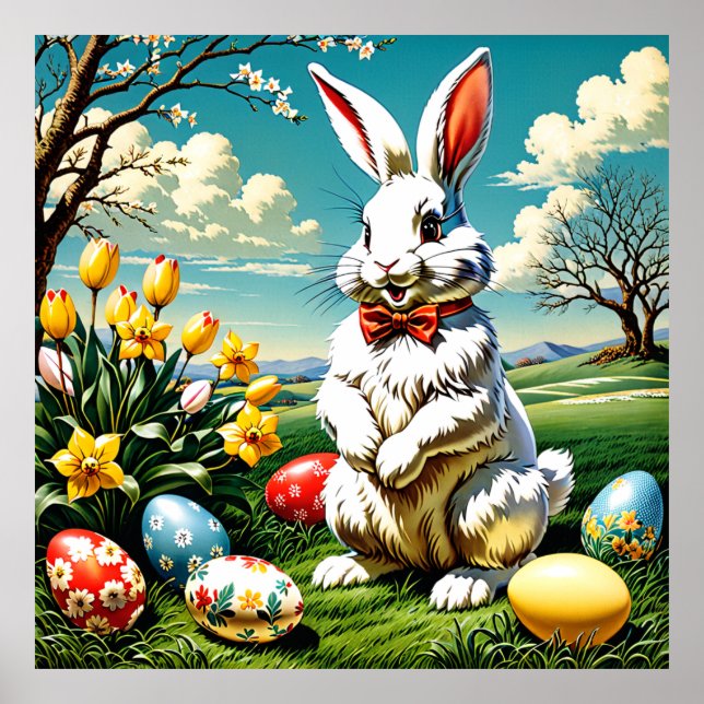 Póster Bunny de Pascua. Conejo de Pascua. (Frente)