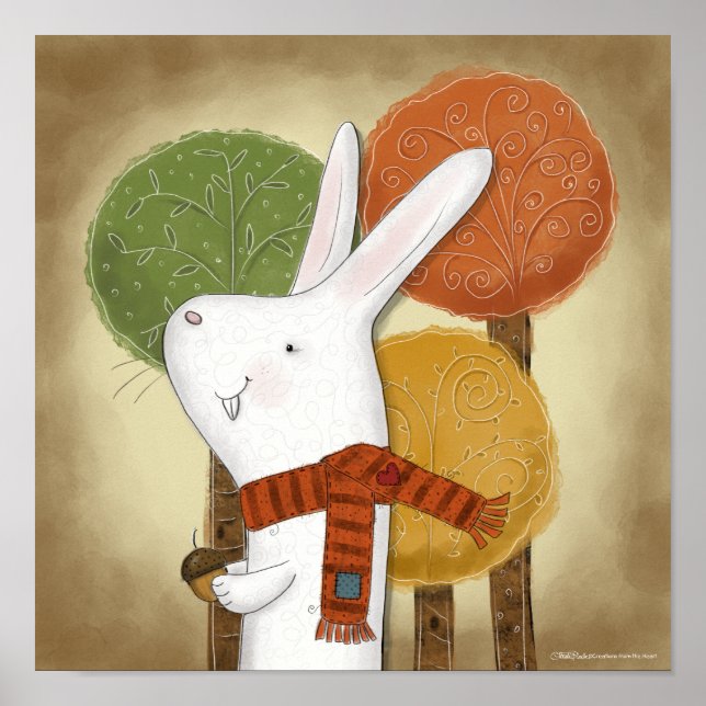Póster Bunny de Woodland con Acorn (Frente)