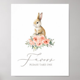 Póster Bunny Floral Chica fiesta de cumpleaños favorece a