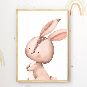 Póster Bunny Forest Animal Nursery Poster Niños Decoració