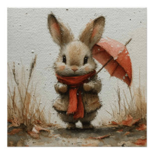 Póster Bunny Frolics: Un poquito de conejito astuto