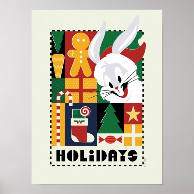 Póster BUNNY™ Holidays Badge de LOONEY TUNES™ BUGS BUNNY™ (Frente)