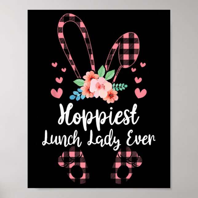 Póster Bunny Leopard Hoppiest Lunch Lady Ever Easter Day (Frente)