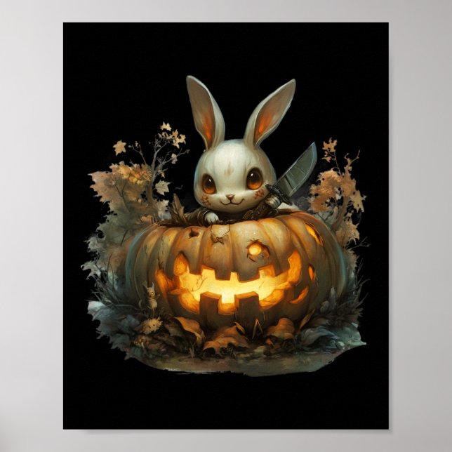 Póster Bunny Mayhem Creepe Halloween Bunny Pumpkin (Frente)