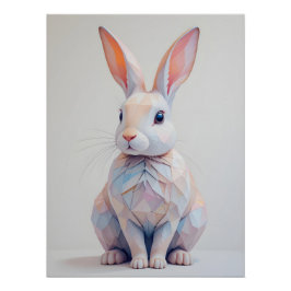 Póster Bunny Pastel de bajo contenido de poly