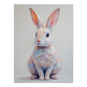 Póster Bunny Pastel de bajo contenido de poly
