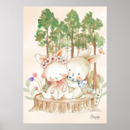 Póster Bunny Wall art Poster Sibling Love
