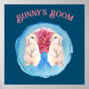 Póster Bunny's Room Personalizable Bunnies con Peony