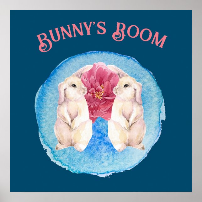 Póster Bunny's Room Personalizable Bunnies con Peony (Frente)
